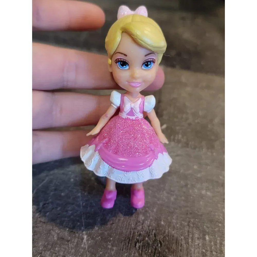 Blonde pink glitter dress Disney toy‎ figure girl